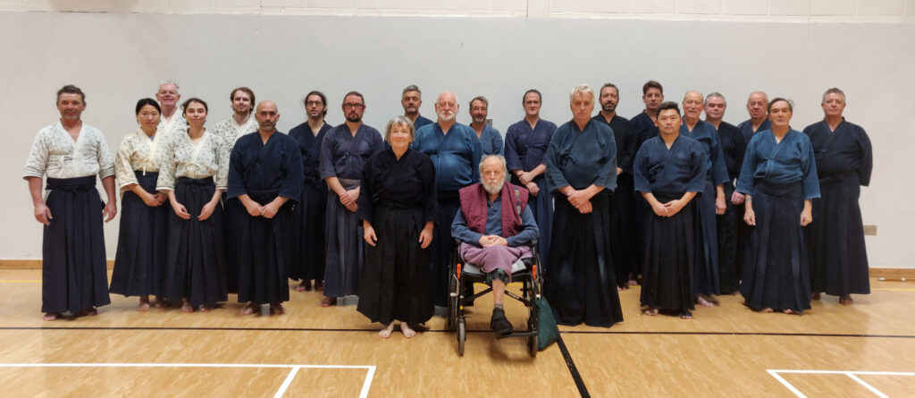 Roald Knutsen sensei, 90th birthday celebration practice